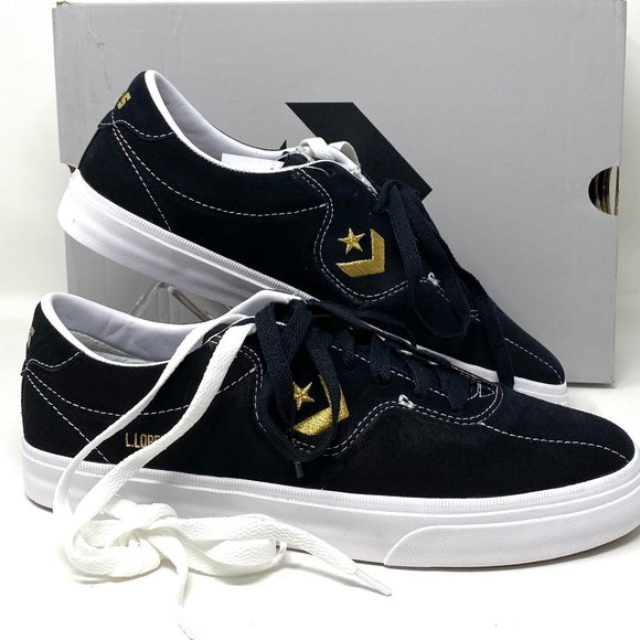 Converse Men's Size 9 168668C Louie Lopez Pro Ox Black Gold Suede Skate Sneakers
